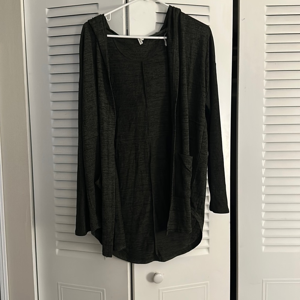 Grey hoodie cardigan